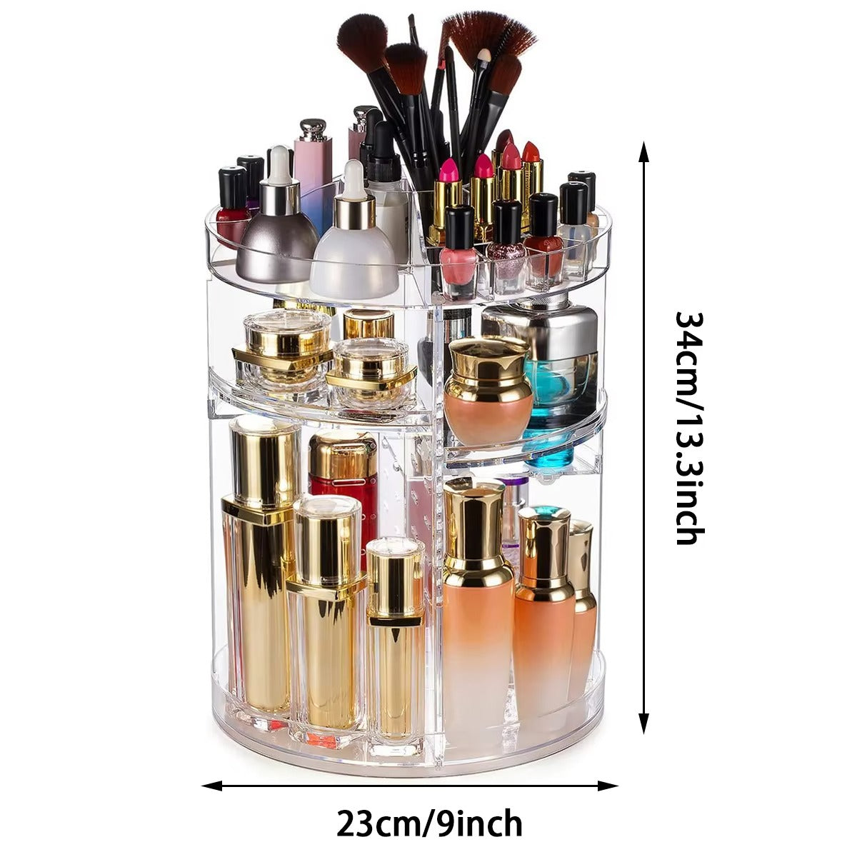 Rotating Crystal Makeup Organizer